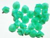 25 9mm Milky Jadeite Opal Three Petal Flower Drop Beads